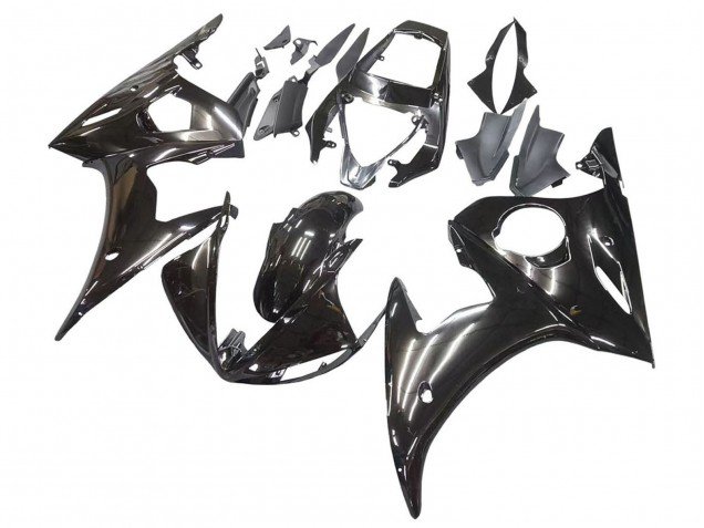 2003-2004 Glossy Black Yamaha YZF R6 Motorcycle Fairings