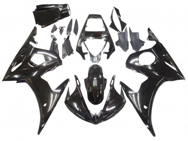 2006-2009 Glossy Black Yamaha YZF R6S Motorcycle Fairings