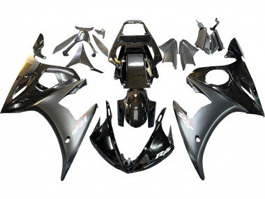 2006-2009 Glossy Black Matte Black Gold Chameleon Yamaha YZF R6S Motorcycle Fairings
