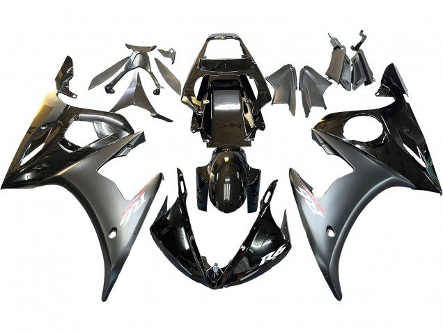 2006-2009 Glossy Black Matte Black Gold Chameleon Yamaha YZF R6S Motorcycle Fairings