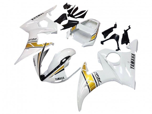 2003-2004 White Gold Yamaha YZF R6 Motorcycle Fairings