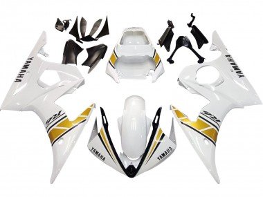 2003-2004 White Gold Yamaha YZF R6 Motorcycle Fairings