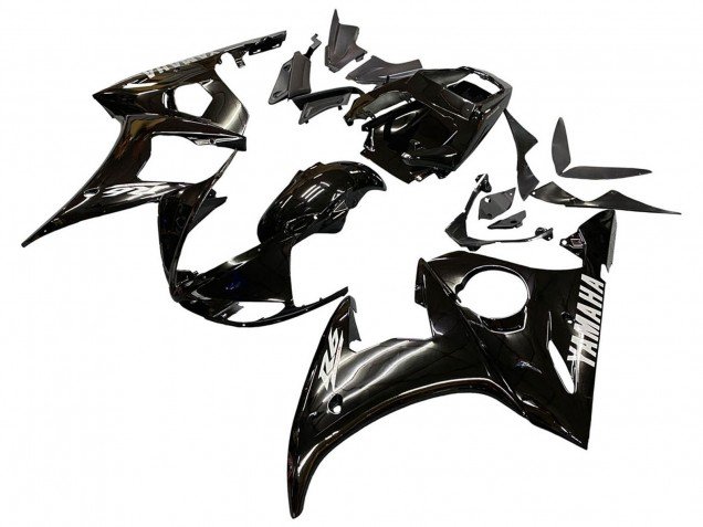 2005 Glossy Black Yamaha YZF 600 R6 Motorcycle Fairings