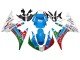 2005 Light Blue White Green Red Kastinee Dunlop Motul Yamaha YZF 600 R6 Motorcycle Fairings