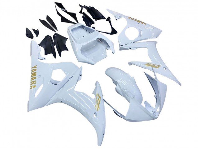 2005 White Gold Yamaha YZF 600 R6 Motorcycle Fairings