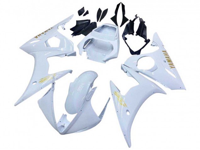 2005 White Gold Yamaha YZF 600 R6 Motorcycle Fairings