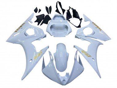 2005 White Gold Yamaha YZF 600 R6 Motorcycle Fairings