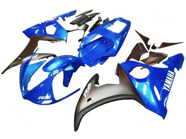 2005 Blue Matte Black Yamaha YZF 600 R6 Motorcycle Fairings