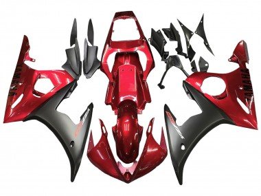 2005 Red Matte Black Yamaha YZF 600 R6 Motorcycle Fairing