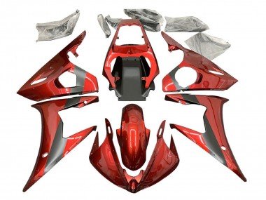 2005 Red Matte Black Yamaha YZF 600 R6 Motorcycle Fairings