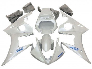 2005 White Blue Yamaha YZF 600 R6 Motorcycle Fairings