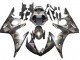 2005 Matte Black Grey Geometric Yamaha YZF 600 R6 Motorcycle Fairings