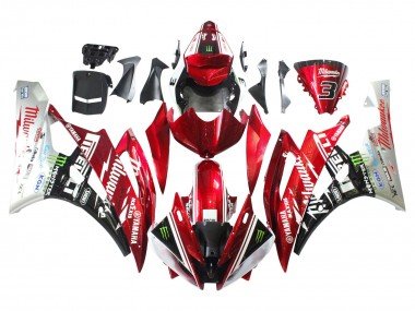 2006-2007 White Red Black Green Monster Milwaukee Yamaha YZF 600 R6 Motorcycle Fairings