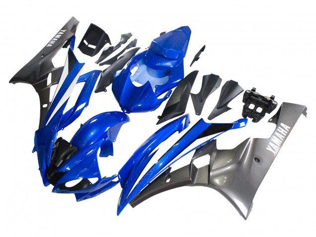 2006-2007 Blue White Glossy Black Yamaha YZF 600 R6 Motorcycle Fairings