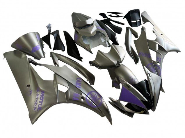 2006-2007 Grey Purple Motul Yamaha YZF 600 R6 Motorcycle Fairings