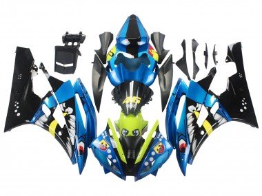 2006-2007 Blue Neon Green Black Shark Yamaha YZF 600 R6 Motorcycle Fairings