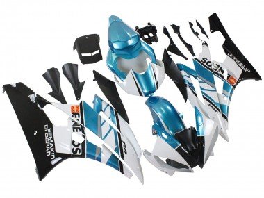 2006-2007 White Blue Black Semakin Didepan ENEOS Yamaha YZF 600 R6 Motorcycle Fairings