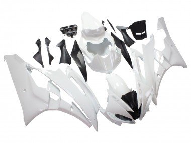 2006-2007 White Yamaha YZF 600 R6 Motorcycle Fairings