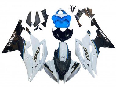 2008-2016 White Blue Glossy Black Yamaha YZF 600 R6 Motorcycle Fairing