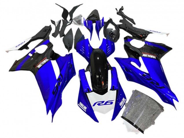 2017-2025 Blue Black White Yamaha YZF 600 R6 Motorcycle Fairings