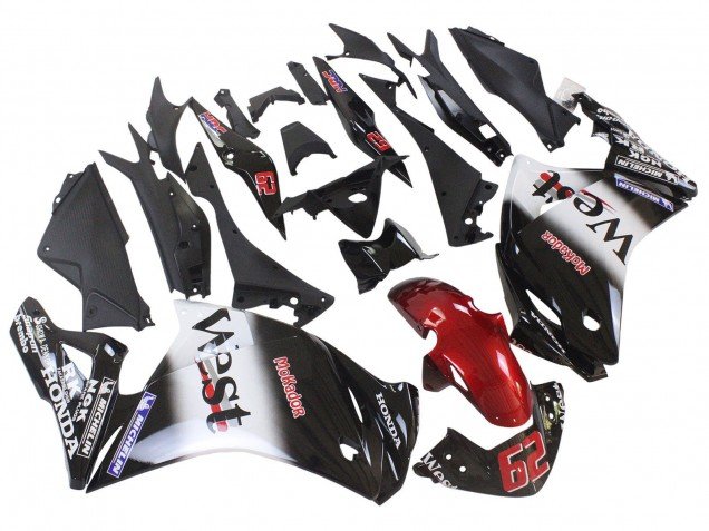 2011-2015 Glossy Black White West Red HRC 62 Honda CBR250RR Motorcycle Fairings