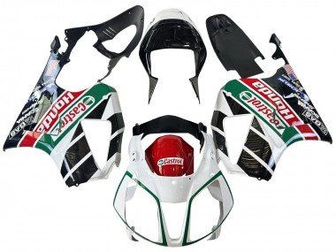 2000-2006 White Red Green Glossy Black Castrol Honda VTR1000 Motorcycle Fairings