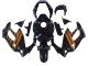 1997-2005 Glossy Black Gold Honda VTR1000F Motorcycle Fairings