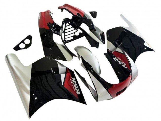 1988-1989 Silver Red Glossy Black Honda NSR250R Motorcycle Fairings