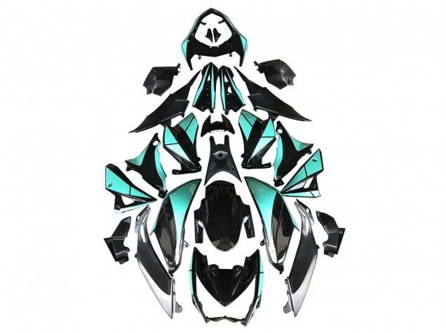 2014-2019 Light Blue Glossy Black Silver Kawasaki Z1000 Motorcycle Fairings