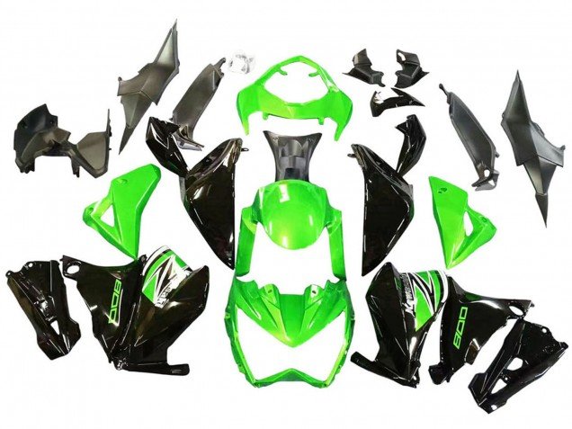 2013-2018 Green Glossy Black Kawasaki Z800 Motorcycle Fairings