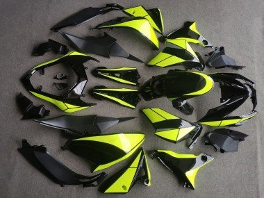 2013-2018 Glossy Black Neon Yellow Kawasaki Z800 Motorcycle Fairings
