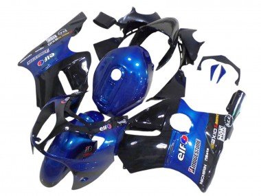 2000-2001 Blue Glossy Black Elf Bridgestone Kawasaki ZX12R Motorcycle Fairings
