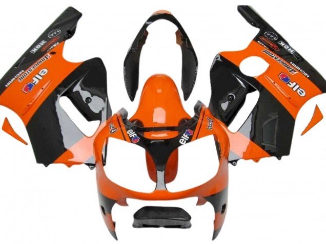 2000-2001 Orange Black Elf Michelin Kawasaki ZX12R Motorcycle Fairings