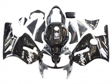 2000-2001 Glossy Black White Elf Snow Kawasaki ZX12R Motorcycle Fairings