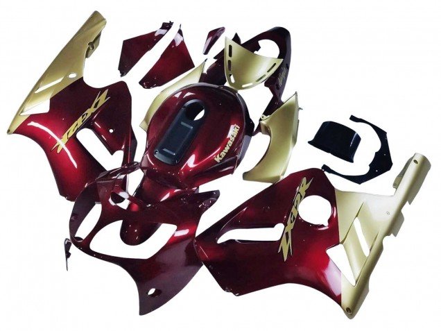 2000-2001 Red Gold Kawasaki ZX12R Motorcycle Fairings