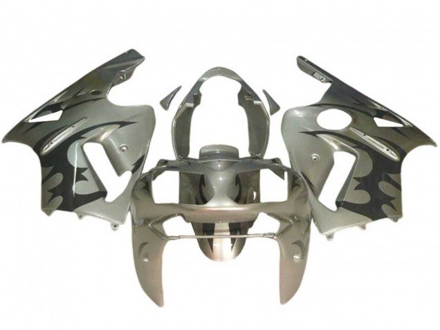 2002-2006 Silver Black Kawasaki ZX12R Motorcycle Fairings