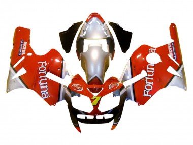 2002-2006 Red Silver Fortuna Kawasaki ZX12R Motorcycle Fairings