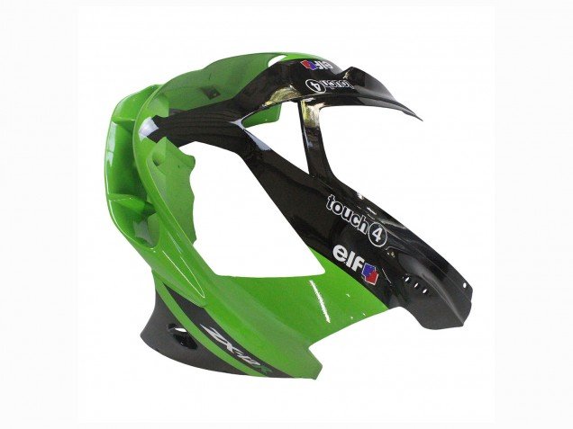 2002-2006 Green Glossy Black Elf Touch4 Monster Kawasaki ZX12R Motorcycle Fairing
