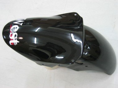 2000-2001 Glossy Black White West Kawasaki ZX9R Motorcycle Fairings