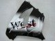 2000-2001 Glossy Black White West Kawasaki ZX9R Motorcycle Fairings