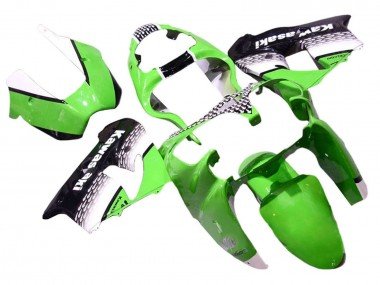 2000-2001 Green White Black Kawasaki ZX9R Motorcycle Fairings