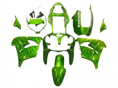 2000-2001 Green Flame Kawasaki ZX9R Motorcycle Fairings