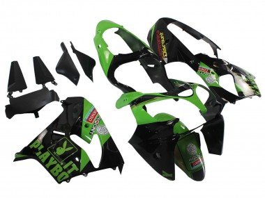 2000-2001 Green Black Playboy DENSO Kawasaki ZX9R Motorcycle Fairings