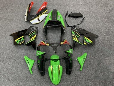 2000-2001 Green Orange Black Kawasaki ZX9R Motorcycle Fairings