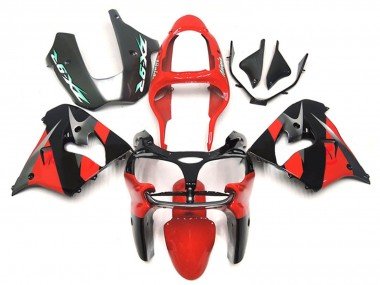 2000-2001 Red Black Kawasaki ZX9R Motorcycle Fairings