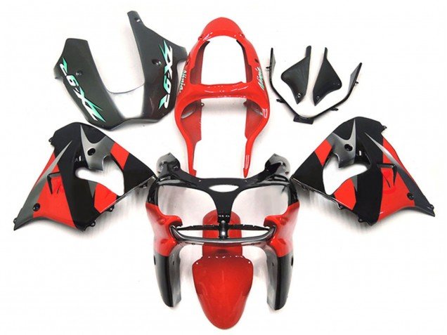 2000-2001 Red Black Kawasaki ZX9R Motorcycle Fairings