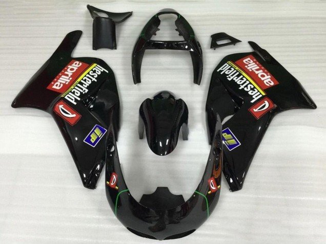 1995-1997 Glossy Black Red Aprilia RS250 Motorcycle Fairings