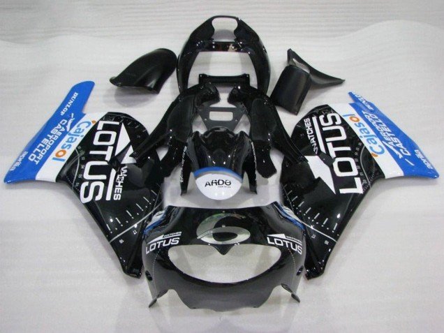 1995-1997 Glossy Black White Blue Lotus Aprilia RS250 Motorcycle Fairings
