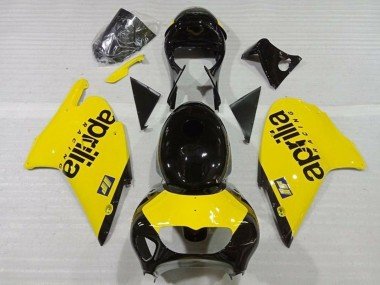 1999-2004 Yellow Glossy Black Aprilia RS250 Motorcycle Fairings
