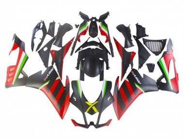 2009-2015 Matte Black Red Green Stripe Aprilia RSV4 1000 Motorcycle Fairings
